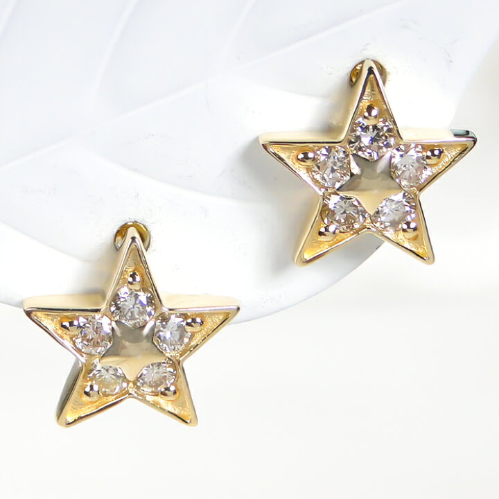 楽天市場】Pt900/K18YG【0.20ct】星のダイヤモンド ピアス 送料無料 
