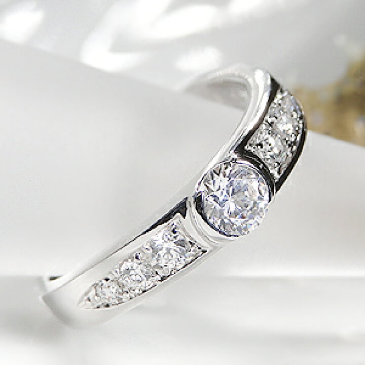 楽天市場】pt900 ダイヤモンド リング【0.5ct】0.3ctの大粒ダイヤ！脇 