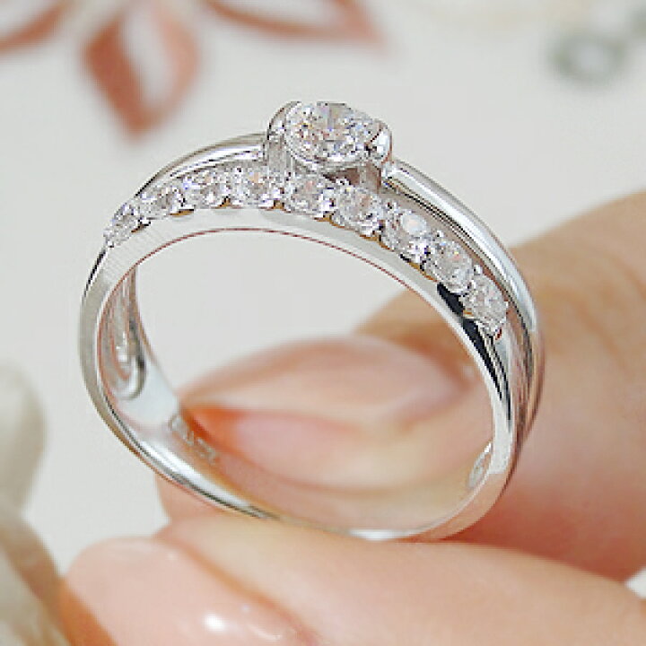 楽天市場】pt900 テンダイヤモンド 2連 リング【0.40ct】/【送料無料 