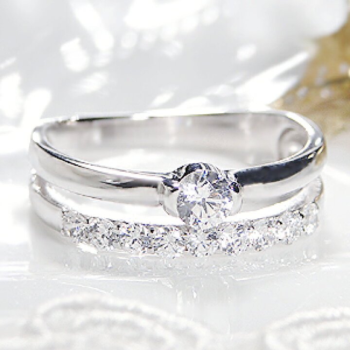 楽天市場】pt900 テンダイヤモンド 2連 リング【0.40ct】/【送料無料  