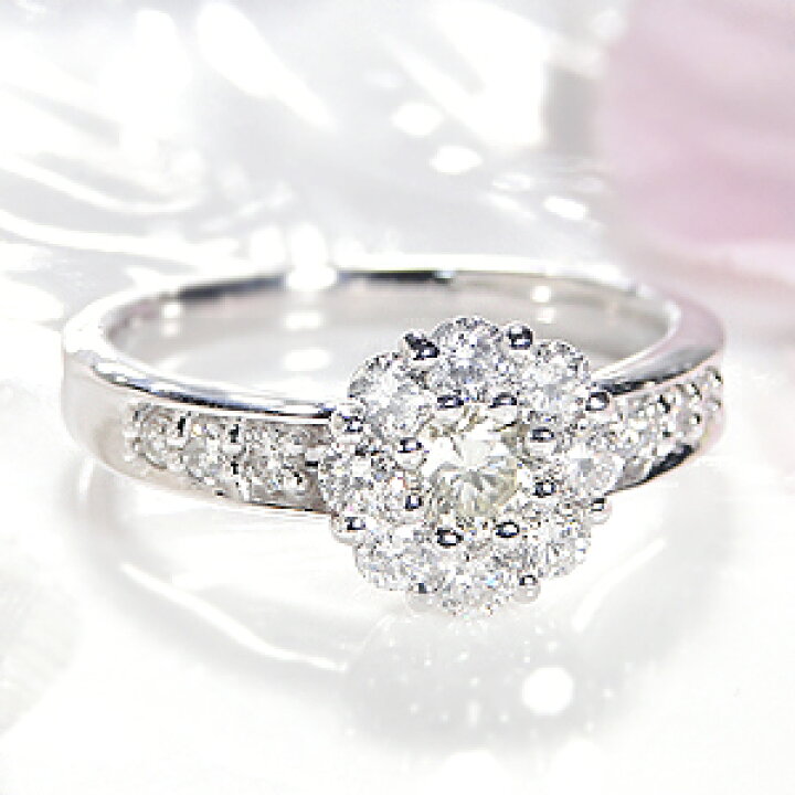 楽天市場】pt900 フラワー ダイヤモンド リング【1.0ct】/【送料無料 