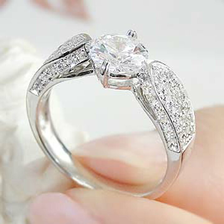 楽天市場】pt900 1カラットダイヤモンド リング【1.45ct 】【中央宝石 