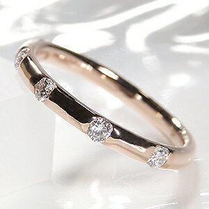 K18PG【0.25ct】ドットダイヤモンドリング