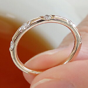 K18PG【0.25ct】ドットダイヤモンドリング