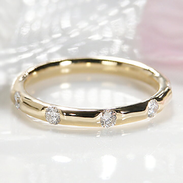 楽天市場】K18YG ドット ダイヤモンド リング【0.25ct】/【送料無料  
