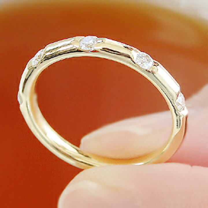 楽天市場】K18YG ドット ダイヤモンド リング【0.25ct】/【送料無料 