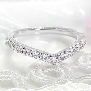 pt950【0.7ct】ダイヤモンドV字リング
