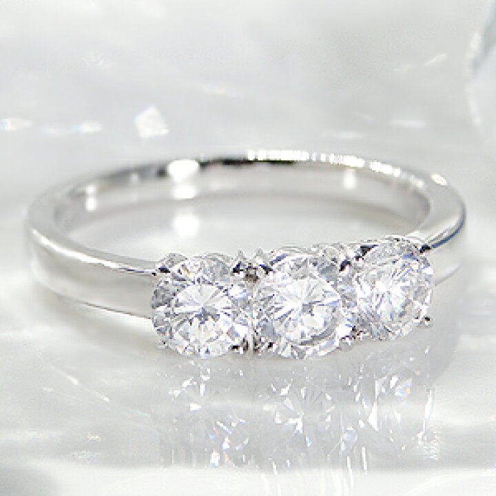 楽天市場】pt900 スリーストーン ダイヤモンド リング【1.0ct 
