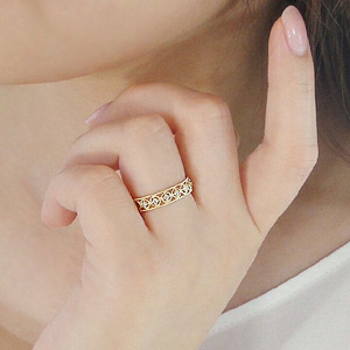 楽天市場】k18YG ミル打ち ダイヤモンド リング【0.13ct】 /【送料無料 