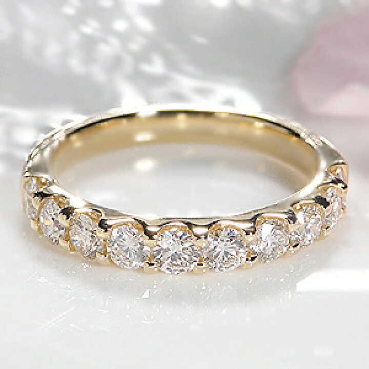 楽天市場】K18YG テンダイヤモンド ハーフエタニティリング 【 1.0ct 