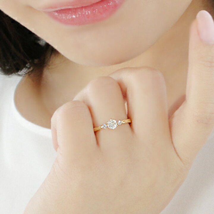 楽天市場】K18YG 一粒 ダイヤモンドリング【0.38ct】 女性らしさを  