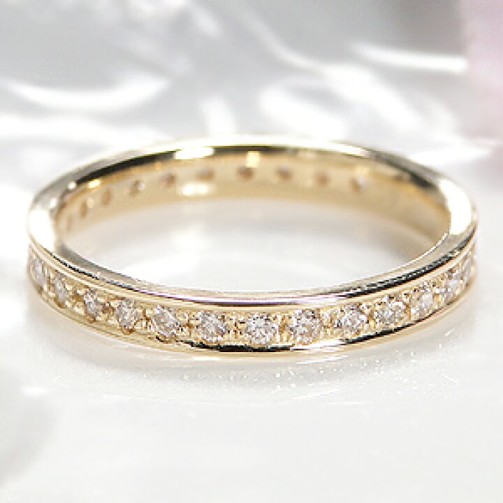 楽天市場】K18YG ピンキー ダイヤモンド フルエタニティリング【0.3ct 