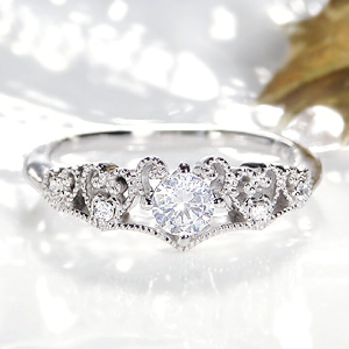 楽天市場】pt950 ティアラ ダイヤモンド リング【0.33ct】/【送料無料  