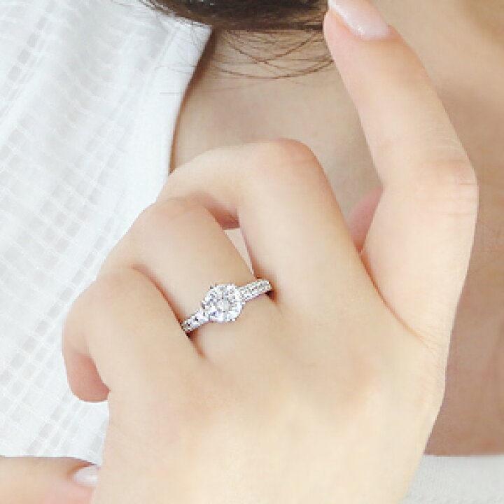 楽天市場】pt950 豪華1カラットダイヤモンド リング【1.18ct 