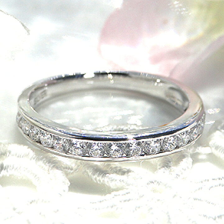 楽天市場】pt950 【0.5ct】SIクラス レール留 ダイヤモンドエタニティ 