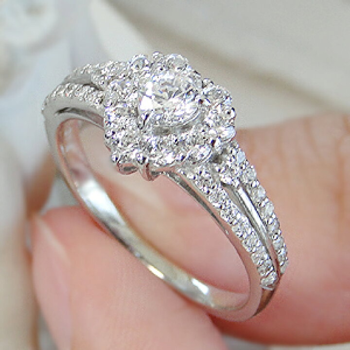 5.5号】リング Pt900 ハートモチーフリング ダイヤモンド 0.65ct 