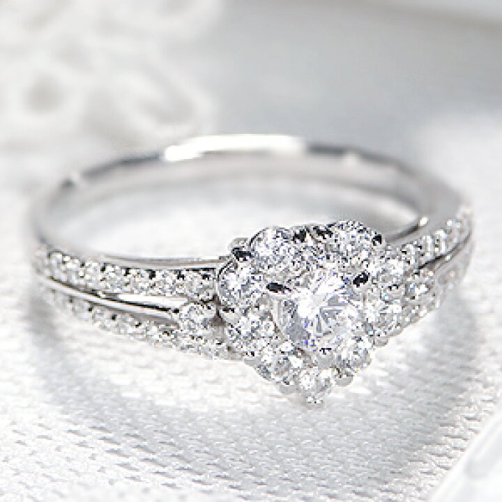 楽天市場】pt900 ハート ダイヤモンド リング【0.7ct】/【送料無料 
