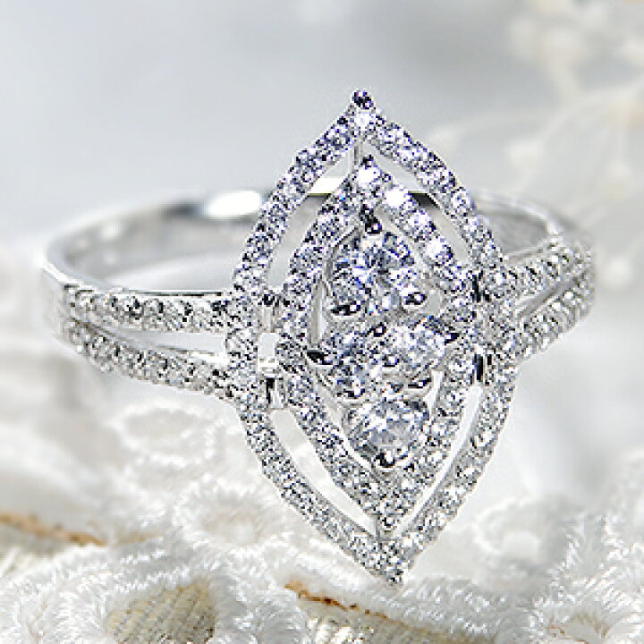 楽天市場】pt900 ダイヤモンド 取り巻き リング 【0.7ct】/【送料無料  