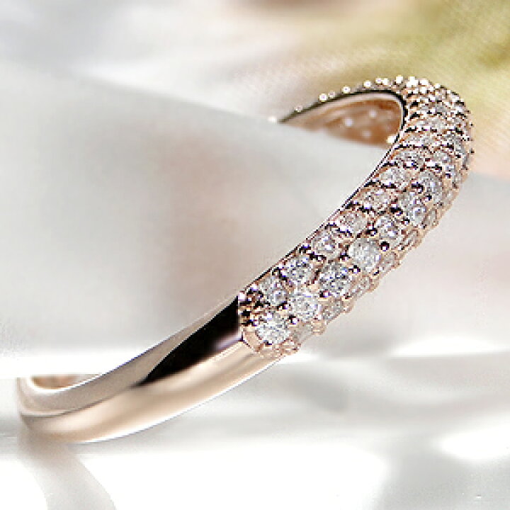 楽天市場】K18PG ダイヤモンド パヴェ リング【0.5ct】天然 