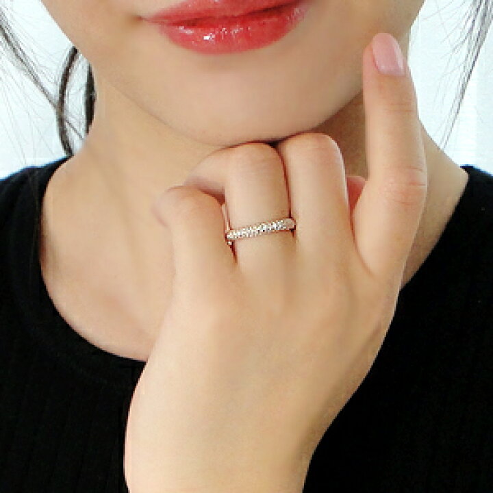楽天市場】K18PG ダイヤモンド パヴェ リング【0.5ct】天然 