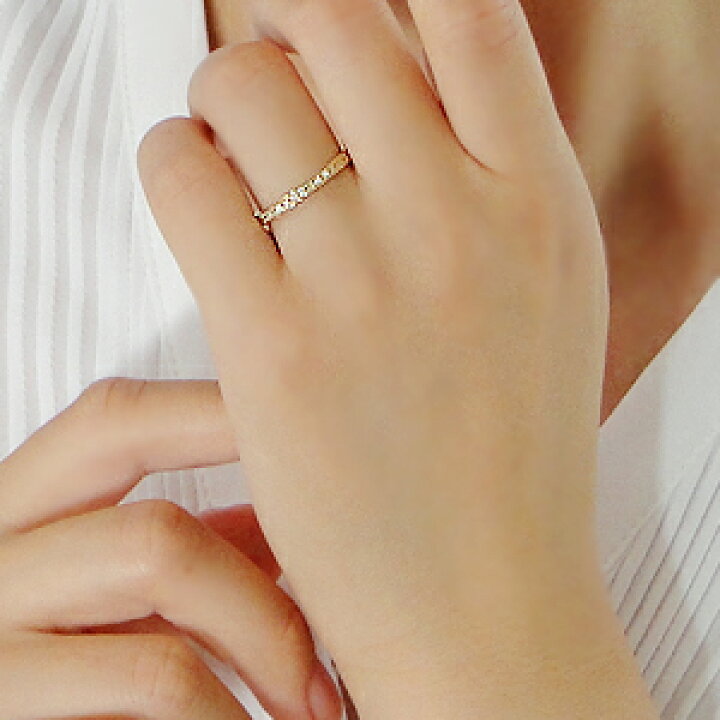 楽天市場】K18YG ダイヤモンド ハーフ エタニティリング【0.15ct 