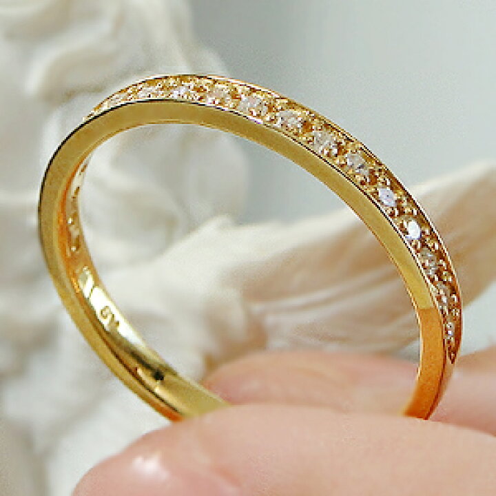 楽天市場】K18YG ダイヤモンド ハーフ エタニティリング【0.15ct 