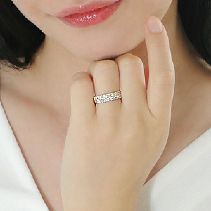 楽天市場】K18YG 平打ち パヴェ ダイヤモンド リング【0.5ct】 【送料 