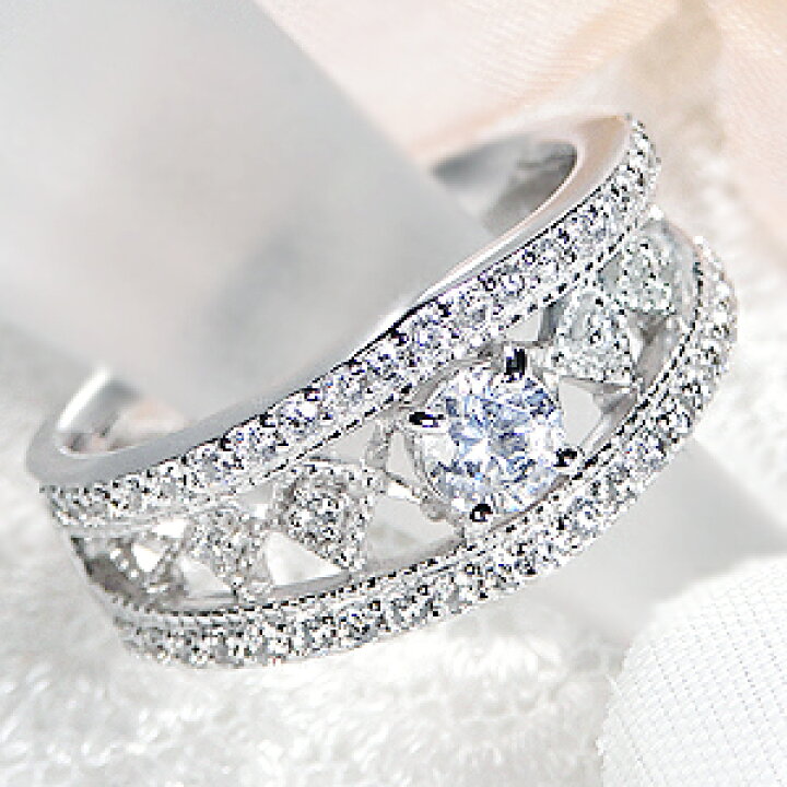 楽天市場】pt900 ゴージャス ダイヤモンド リング【0.76ct】中石0.3ct 