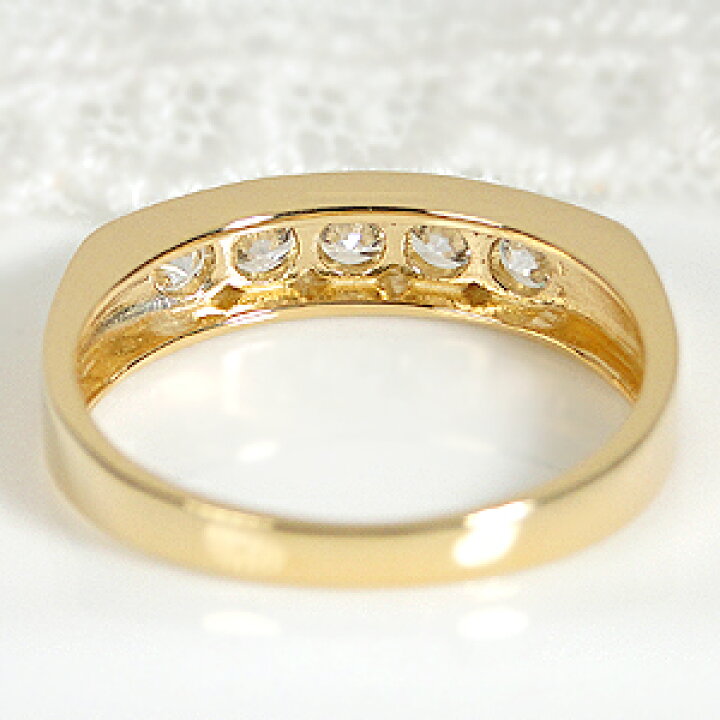 楽天市場】K18YG レール留め ダイヤモンド エタニティ リング【0.5ct 