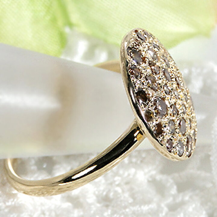 楽天市場】K18YG【1.0ct】ブラウンダイヤ ディスク パヴェリング【送料 