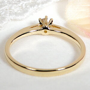 K18YG【0.1ct】ハート&キューピッド一粒ダイヤモンドリング