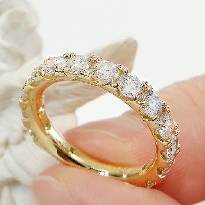 楽天市場】K18YG【2.00ct】ダイヤモンドハーフエタニティリング【送料 