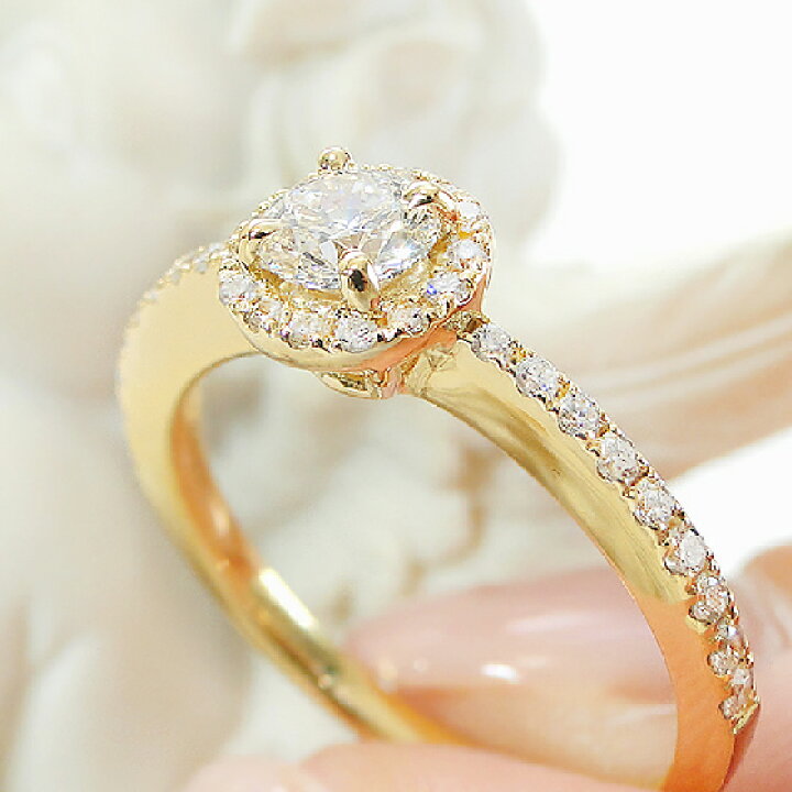 楽天市場】H&C K18YG 中石 大粒0.3ct ハートアンドキューピッド とり  