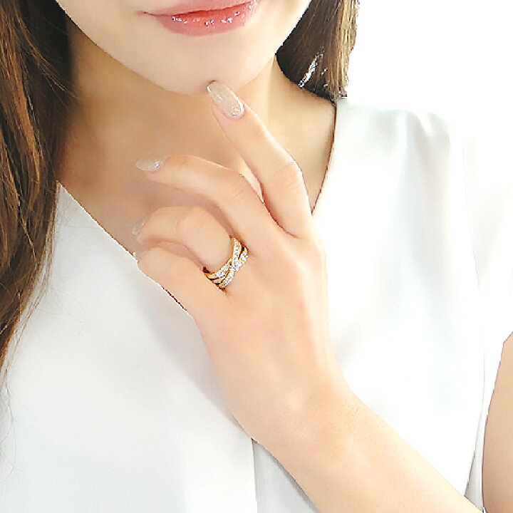楽天市場】K18YG ハート＆キューピッド ダイヤモンド リング 【0.98ct 