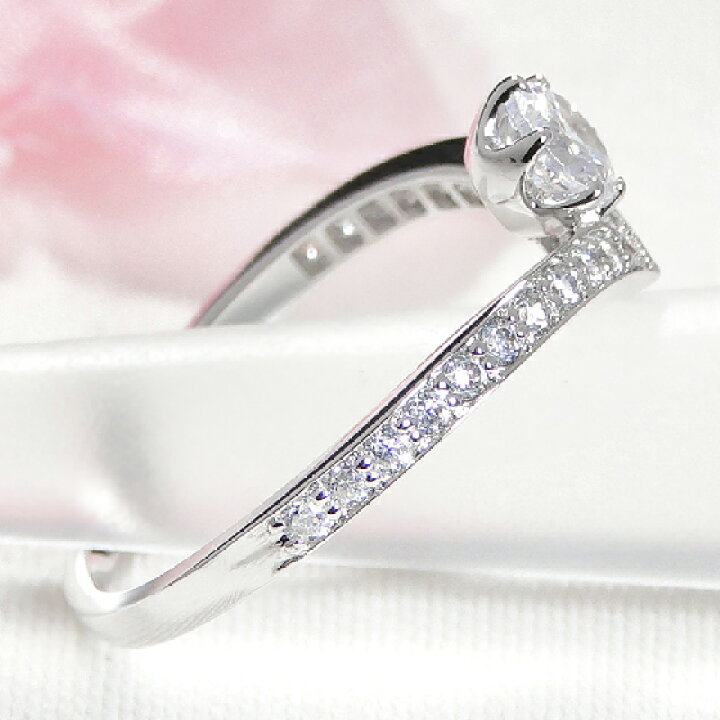 楽天市場】Pt950 ダイヤモンド V字 中石 0.3ct リング【0.55ct】【送料  