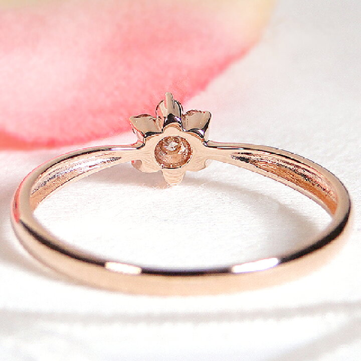 楽天市場】【K10/K18】 WG/YG/PG ダイヤモンド フラワー リング【送料  