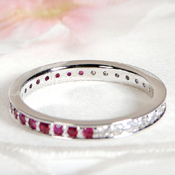 楽天市場】Pt950 ルビー ダイヤモンド フルエタニティ リング【送料  