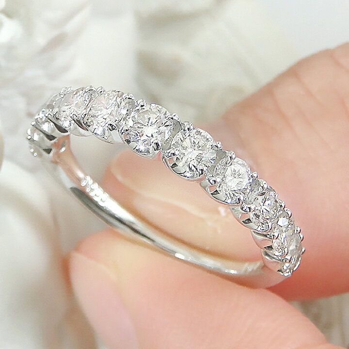 楽天市場】【大好評】pt950 グラデーション ダイヤモンド ハーフ  