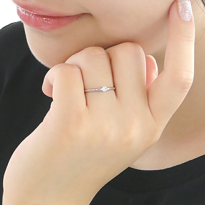 楽天市場】pt900 一粒ダイヤモンド リング 指輪 【0.08ct】【送料無料  