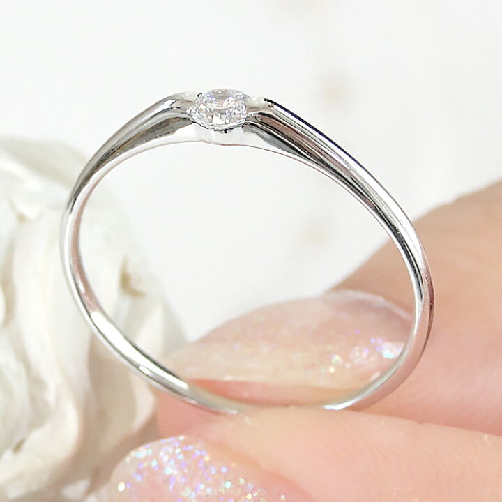楽天市場】pt900 一粒ダイヤモンド リング 指輪 【0.08ct】【送料無料  