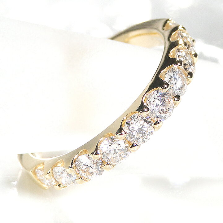 楽天市場】K18YG テンダイヤモンド ハーフエタニティリング 【 1.0ct  