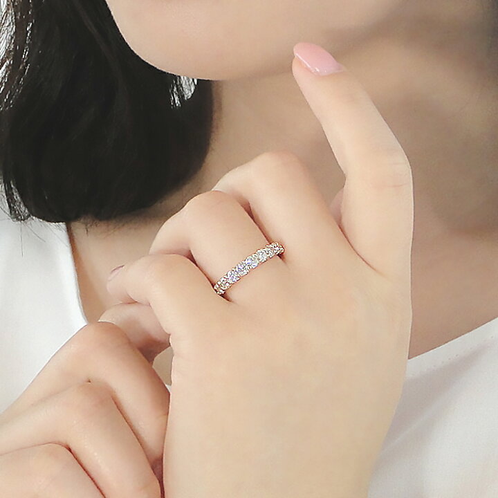 楽天市場】K18YG 1.0ct テンダイヤモンド ハーフエタニティリング 