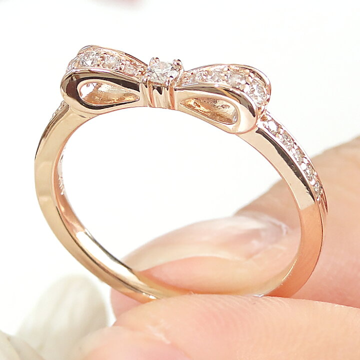 楽天市場】【サイズにより即日発送対応可】K18PG ダイヤモンド  