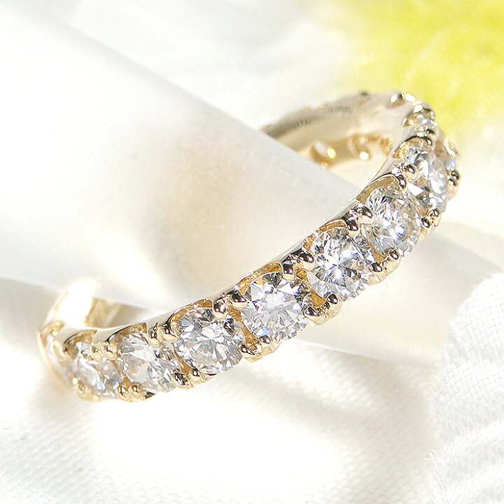 楽天市場】K18YG【2.00ct】ダイヤモンドハーフエタニティリング【送料