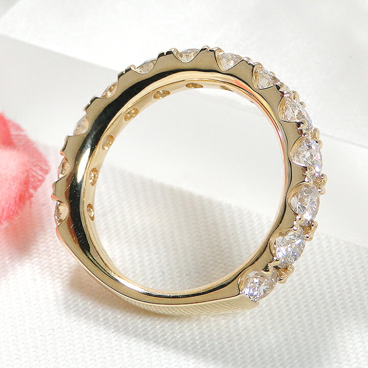 楽天市場】K18YG【2.00ct】ダイヤモンドハーフエタニティリング【送料 