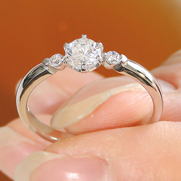楽天市場】pt900 一粒 ダイヤモンドリング【0.38ct】/【送料無料】【代  