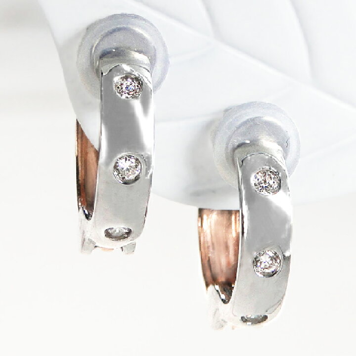 ダイヤ ダイヤモンド 0.10ct/0.10ct イヤーカフ フープ イヤリング  