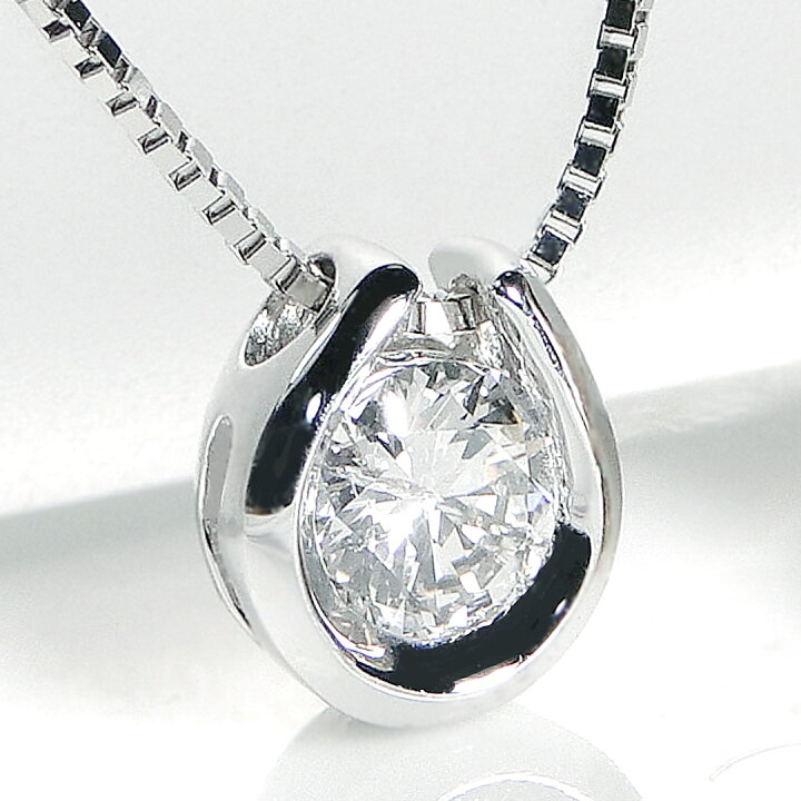 楽天市場】PT900 0.21ct 馬蹄モチーフ ダイヤモンド ネックレスダイヤ 