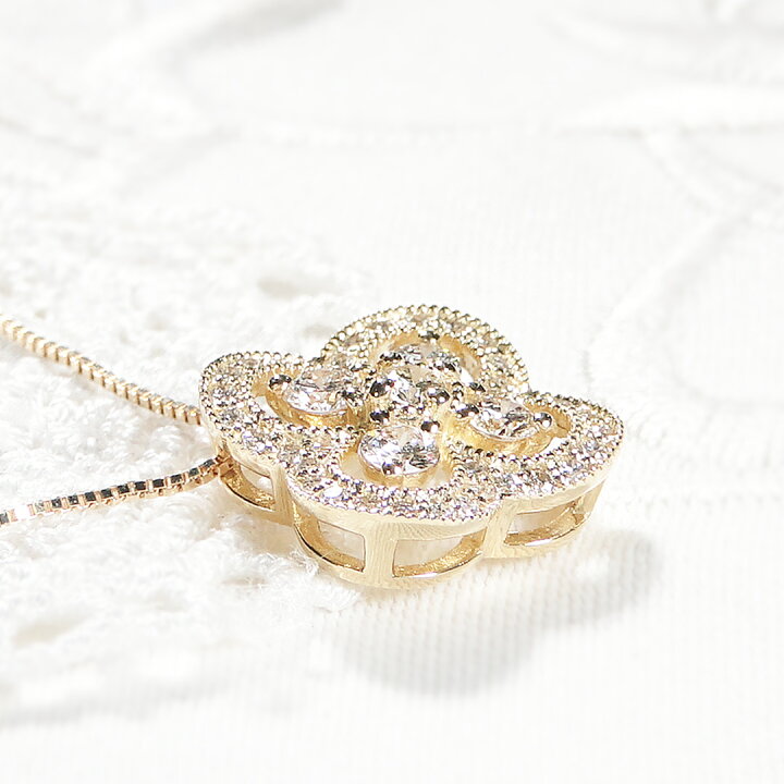 楽天市場】K18YG【0.5ct】ダイヤモンド クローバー ネックレス【送料 