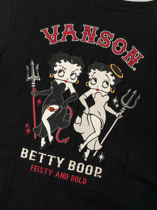 楽天市場】【VANSON×BETTY BOOP】“Angel＆Devil” 刺繍入り 切替 
